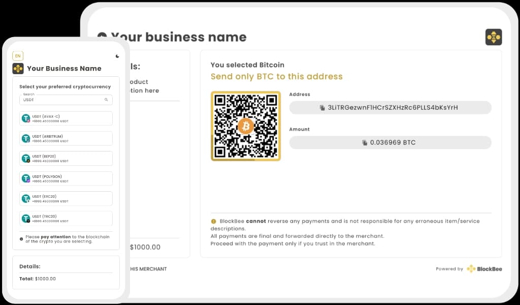 Blockbee Checkout