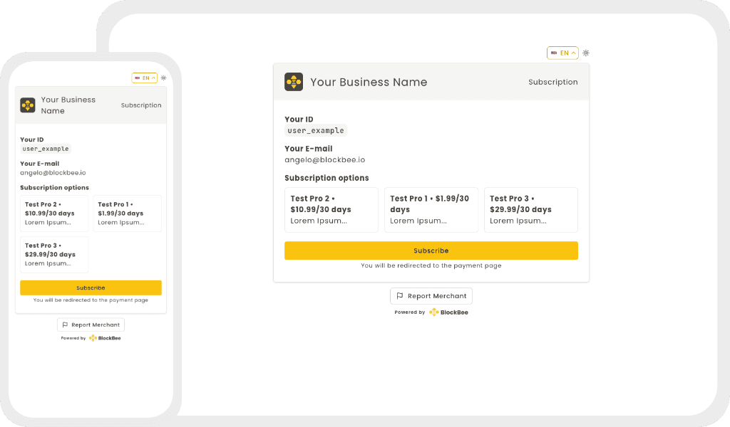 BlockBee Subscriptions Dashboard