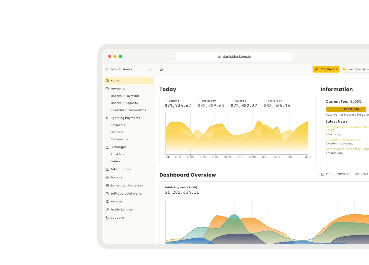 BlockBee dashboard