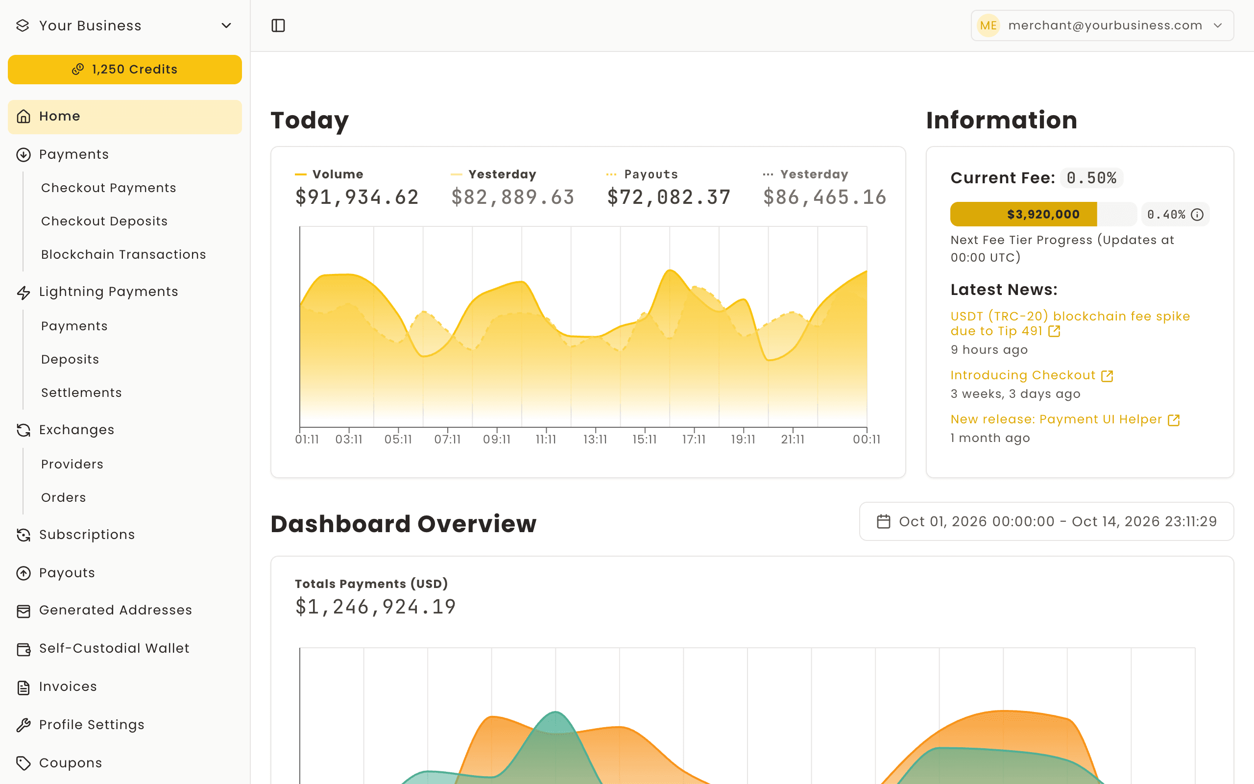 BlockBee dashboard