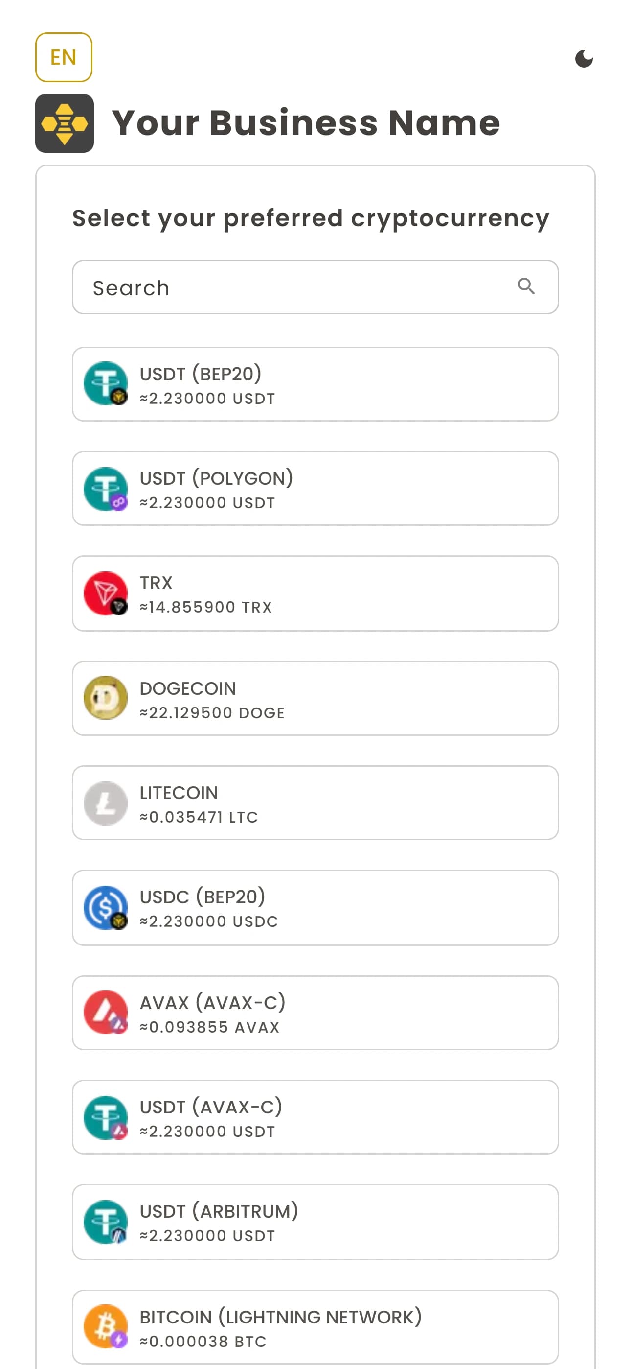 Payment Demo Step 1