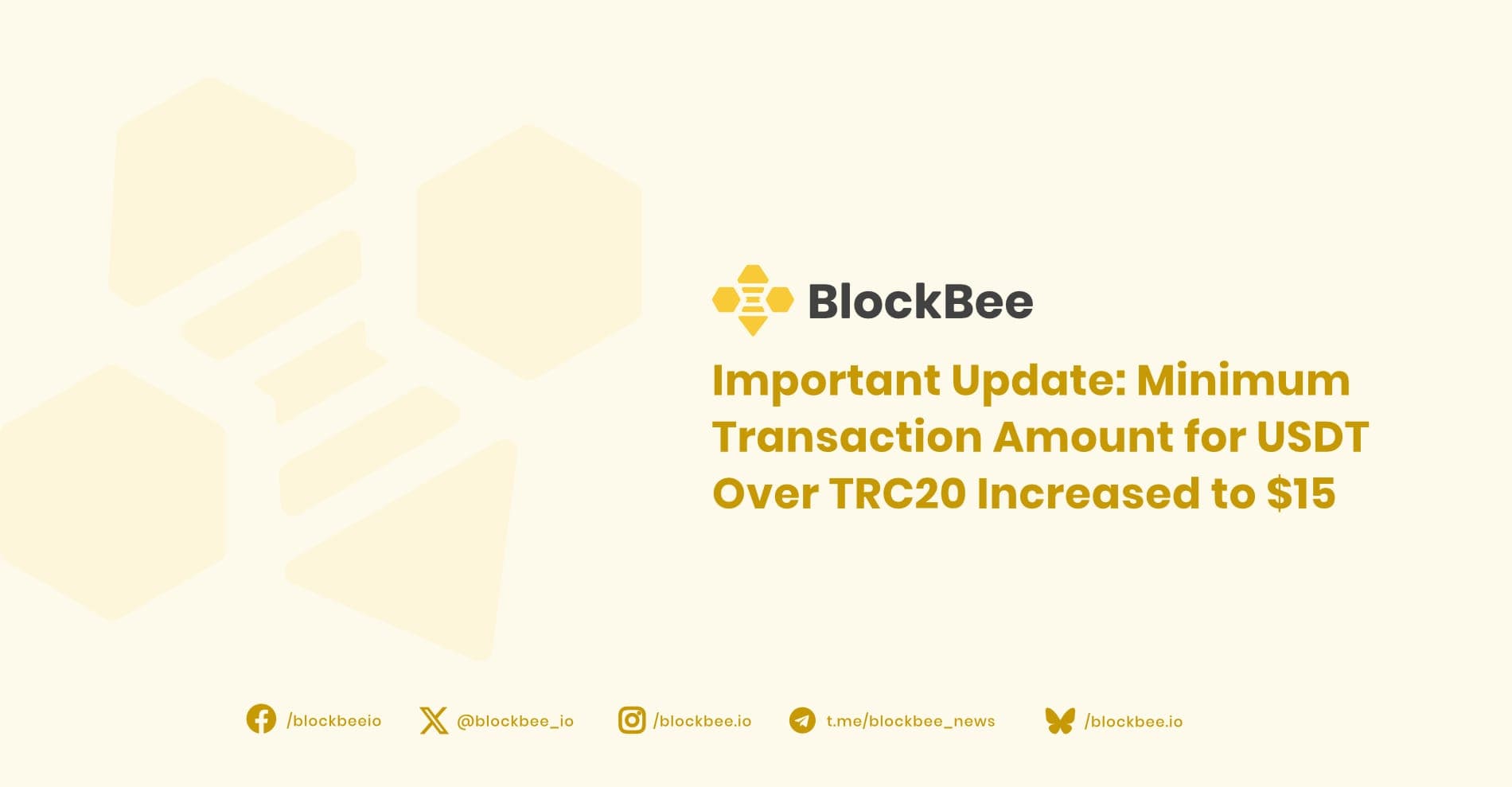 Important Update: Minimum Transaction Amount for USDT Over TRC20 Increased to $15