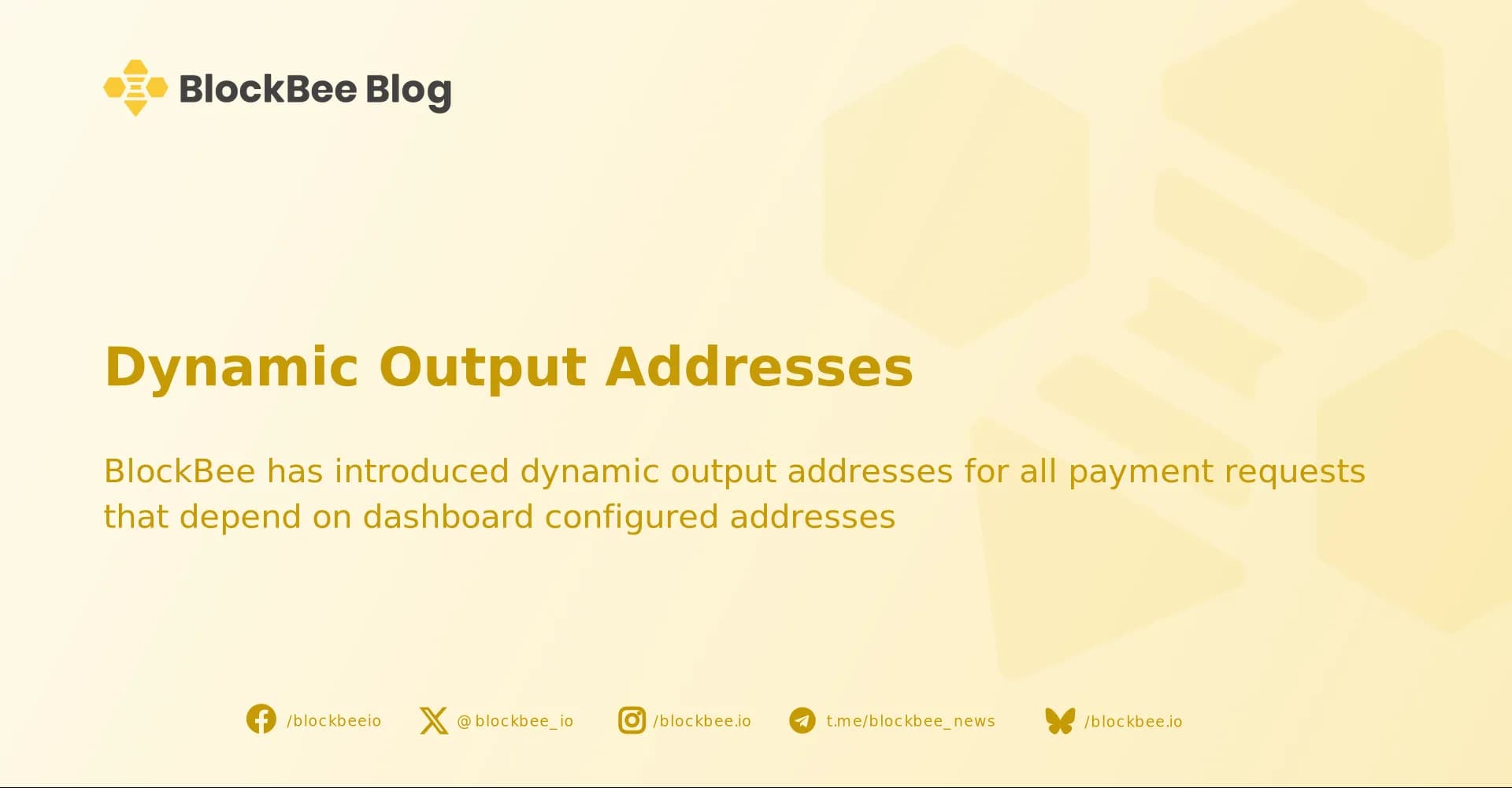 Dynamic Output Addresses Now Active Across All Dashboard Linked Requests
