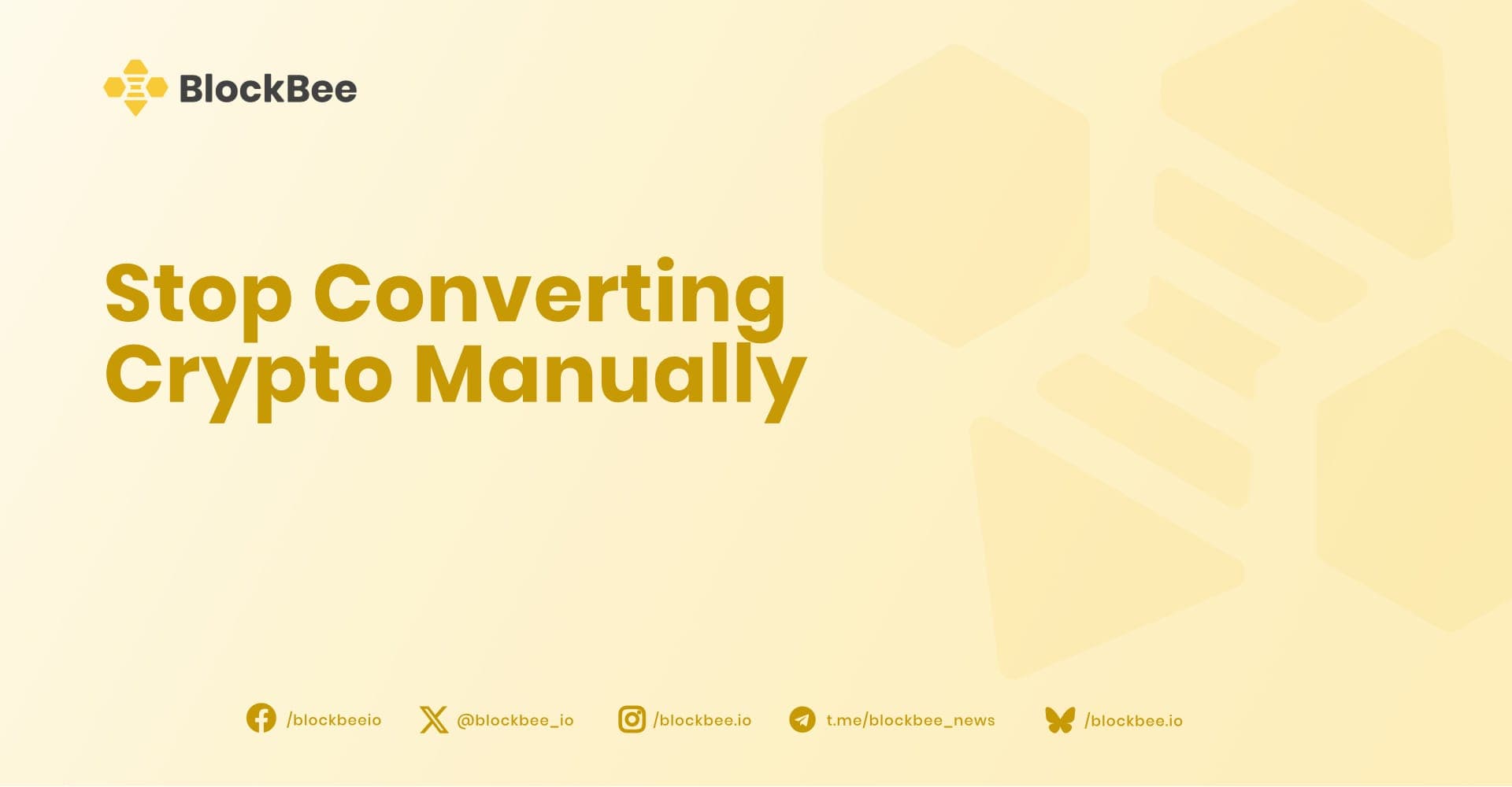 Stop Converting Crypto Manually