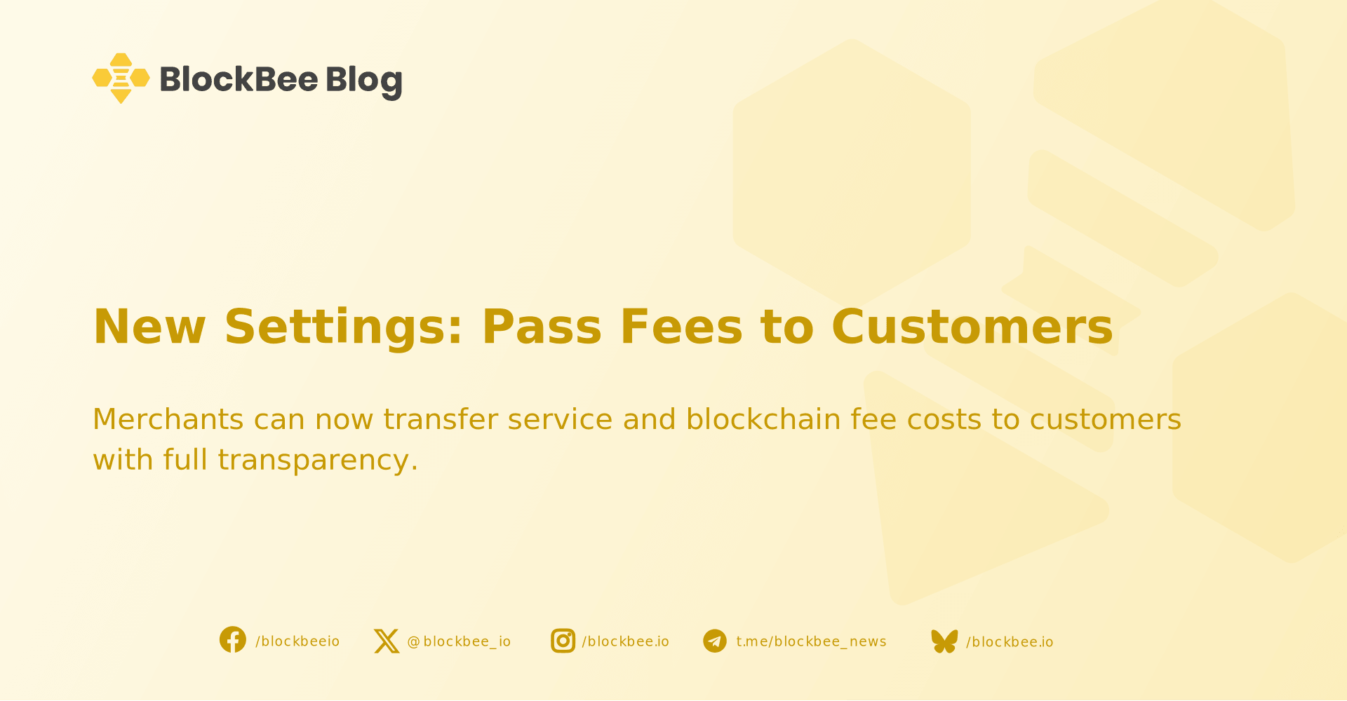 New Settings: Pass Fees to Customers