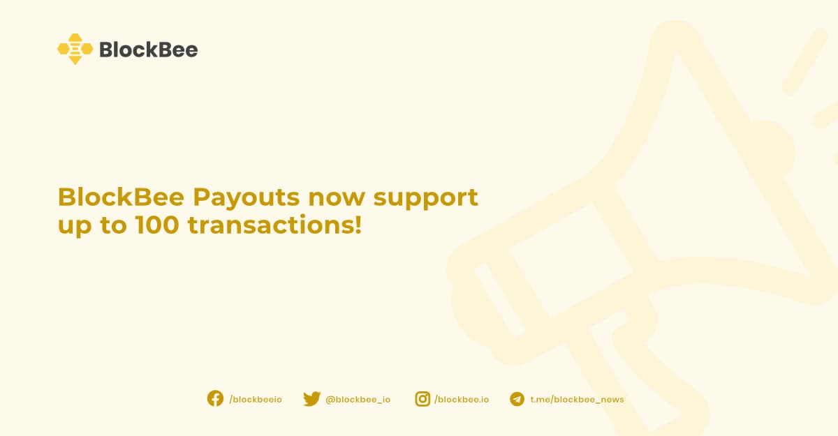 Exciting News: BlockBee Increases Payout Transactions to 100!