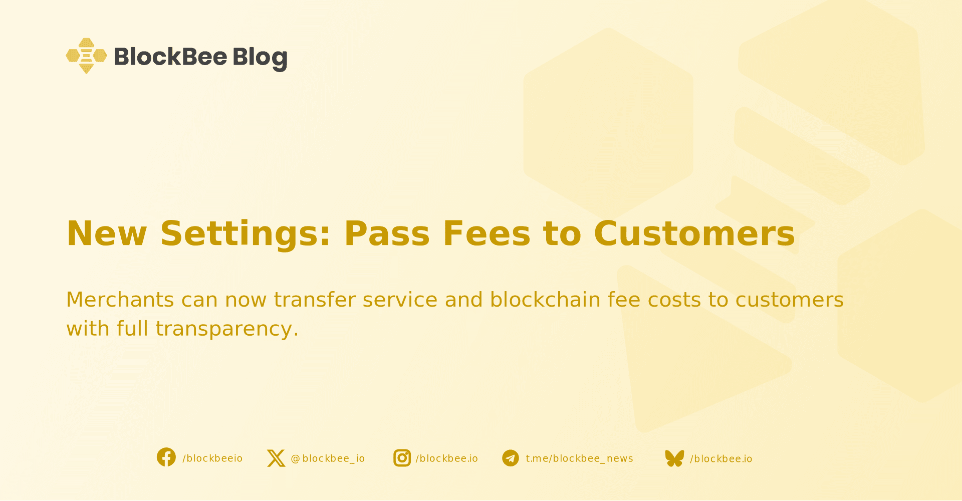 New Settings: Pass Fees to Customers