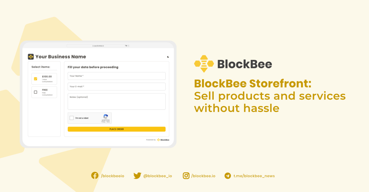 Introducing BlockBee Storefront:  Sell products and services without hassle